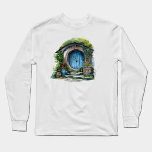 Beautiful Halfling Home in Watercolor - Fantasy Long Sleeve T-Shirt